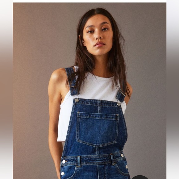 H&M Flared Denim Overalls NWOT - Picture 4 of 15